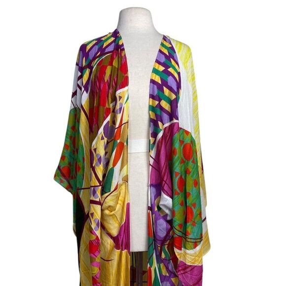 Kimono muti colored open front silky flowing elegance NEW ! - Picture 4 of 11